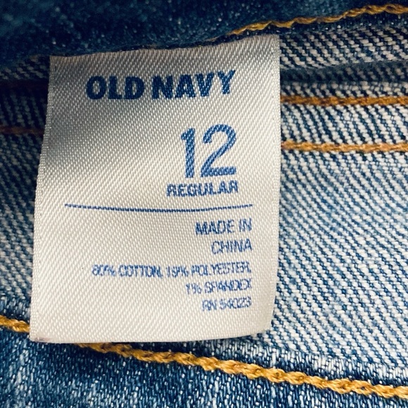 Old Navy Blue Medium Wash Pockets Cut Off Denim Blue Jean Shorts Size 12 - Picture 8 of 10